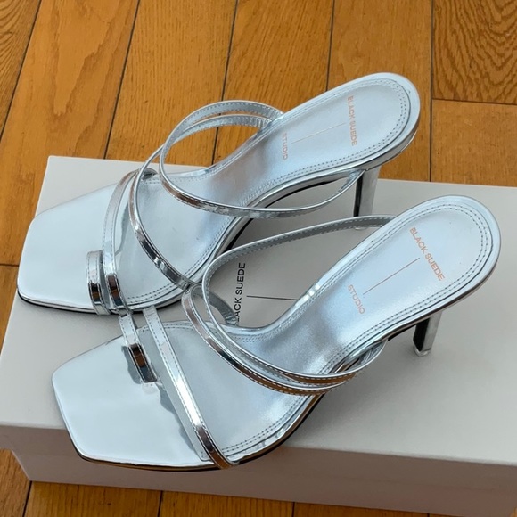 Black Suede Studio Cindy Strappy Slip on Sandal, Size: EU 40.5 - Picture 8 of 14